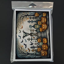 Load image into Gallery viewer, Pet Cemetery Spooky Halloween Greeting Cards -  Blank Note Cards – 8-Pack of Artist-Designed Cards with Envelopes