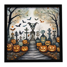 Load image into Gallery viewer, Pet Cemetery Spooky Halloween Framed Metal Print