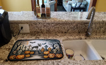 Load image into Gallery viewer, Pet Cemetery Spooky Halloween Dish Drying Mat