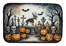 Load image into Gallery viewer, Pet Cemetery Spooky Halloween Dish Drying Mat
