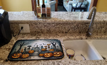 Load image into Gallery viewer, Pet Cemetery Spooky Halloween Dish Drying Mat