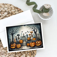 Load image into Gallery viewer, Pet Cemetery Spooky Halloween Greeting Cards -  Blank Note Cards – 8-Pack of Artist-Designed Cards with Envelopes