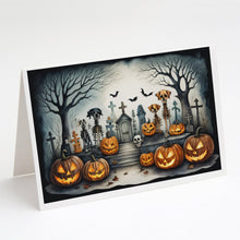 Load image into Gallery viewer, Pet Cemetery Spooky Halloween Greeting Cards -  Blank Note Cards – 8-Pack of Artist-Designed Cards with Envelopes
