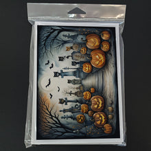 Load image into Gallery viewer, Cat Cemetery Spooky Halloween Greeting Cards -  Blank Note Cards – 8-Pack of Artist-Designed Cards with Envelopes
