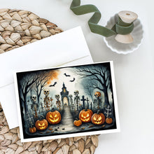 Load image into Gallery viewer, Skeleton Spooky Halloween Greeting Cards -  Blank Note Cards – 8-Pack of Artist-Designed Cards with Envelopes