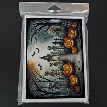 Load image into Gallery viewer, Skeleton Spooky Halloween Greeting Cards -  Blank Note Cards – 8-Pack of Artist-Designed Cards with Envelopes