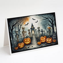 Load image into Gallery viewer, Skeleton Spooky Halloween Greeting Cards -  Blank Note Cards – 8-Pack of Artist-Designed Cards with Envelopes