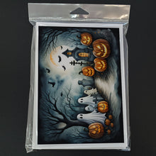 Load image into Gallery viewer, Ghosts Spooky Halloween Greeting Cards -  Blank Note Cards – 8-Pack of Artist-Designed Cards with Envelopes