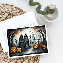 Load image into Gallery viewer, The Grim Reaper Spooky Halloween Greeting Cards -  Blank Note Cards – 8-Pack of Artist-Designed Cards with Envelopes