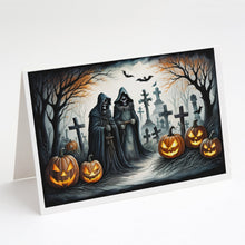 Load image into Gallery viewer, The Grim Reaper Spooky Halloween Greeting Cards -  Blank Note Cards – 8-Pack of Artist-Designed Cards with Envelopes