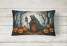 Load image into Gallery viewer, The Weeping Woman Spooky Halloween Fabric Decorative Pillow