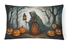 Load image into Gallery viewer, The Weeping Woman Spooky Halloween Fabric Decorative Pillow