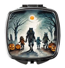Load image into Gallery viewer, Werewolves Spooky Halloween Compact Mirror – Stylish Purse Mirror with Artistic Covers