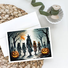 Load image into Gallery viewer, Werewolves Spooky Halloween Greeting Cards -  Blank Note Cards – 8-Pack of Artist-Designed Cards with Envelopes