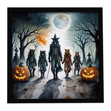 Load image into Gallery viewer, Werewolves Spooky Halloween Framed Metal Print