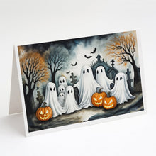 Load image into Gallery viewer, Ghosts Spooky Halloween Greeting Cards -  Blank Note Cards – 8-Pack of Artist-Designed Cards with Envelopes