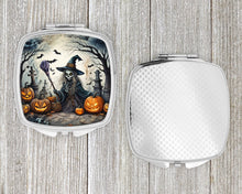 Load image into Gallery viewer, Witch Spooky Halloween Compact Mirror – Stylish Purse Mirror with Artistic Covers