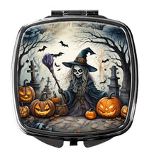 Load image into Gallery viewer, Witch Spooky Halloween Compact Mirror – Stylish Purse Mirror with Artistic Covers
