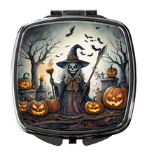 Load image into Gallery viewer, Witch Spooky Halloween Compact Mirror – Stylish Purse Mirror with Artistic Covers