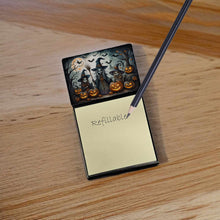 Load image into Gallery viewer, Witches Spooky Halloween Sticky Note Holder- Refiilable Desk Accessory Note Pad