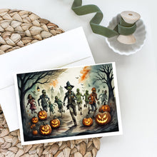 Load image into Gallery viewer, Zombies Spooky Halloween Greeting Cards -  Blank Note Cards – 8-Pack of Artist-Designed Cards with Envelopes