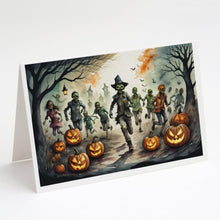 Load image into Gallery viewer, Zombies Spooky Halloween Greeting Cards -  Blank Note Cards – 8-Pack of Artist-Designed Cards with Envelopes