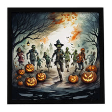 Load image into Gallery viewer, Zombies Spooky Halloween Framed Metal Print