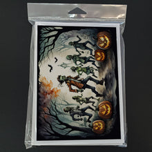Load image into Gallery viewer, Zombies Spooky Halloween Greeting Cards -  Blank Note Cards – 8-Pack of Artist-Designed Cards with Envelopes