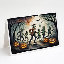 Load image into Gallery viewer, Zombies Spooky Halloween Greeting Cards -  Blank Note Cards – 8-Pack of Artist-Designed Cards with Envelopes