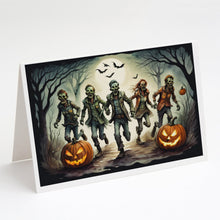 Load image into Gallery viewer, Zombies Spooky Halloween Greeting Cards -  Blank Note Cards – 8-Pack of Artist-Designed Cards with Envelopes