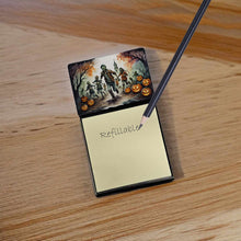 Load image into Gallery viewer, Zombies Spooky Halloween Sticky Note Holder- Refiilable Desk Accessory Note Pad