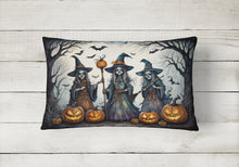 Load image into Gallery viewer, Witches Spooky Halloween Fabric Decorative Pillow