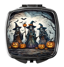 Load image into Gallery viewer, Witches Spooky Halloween Compact Mirror – Stylish Purse Mirror with Artistic Covers