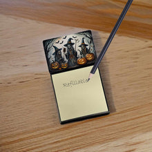 Load image into Gallery viewer, Witches Spooky Halloween Sticky Note Holder- Refiilable Desk Accessory Note Pad
