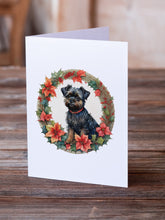 Load image into Gallery viewer, Affenpinscher Christmas Flowers Greeting Cards - Blank Note Cards – 8-Pack of Artist-Designed Cards with Envelopes