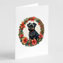 Load image into Gallery viewer, Affenpinscher Christmas Flowers Greeting Cards - Blank Note Cards – 8-Pack of Artist-Designed Cards with Envelopes
