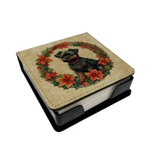 Load image into Gallery viewer, Affenpinscher Christmas Flowers PU Leather Note Paper Holder