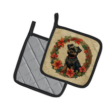 Load image into Gallery viewer, Affenpinscher Christmas Flowers Pot Holders - Set of 2 Decorative Kitchen Helpers | Made in the USA