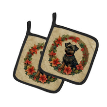 Load image into Gallery viewer, Affenpinscher Christmas Flowers Pot Holders - Set of 2 Decorative Kitchen Helpers | Made in the USA
