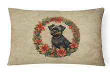 Load image into Gallery viewer, Affenpinscher Christmas Flowers Throw Pillow