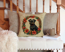 Load image into Gallery viewer, Affenpinscher Christmas Flowers Throw Pillow - 14x14 Decorative Pillow – Art for Your Home &amp; Patio