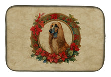 Load image into Gallery viewer, Afghan Hound Christmas Flowers Dish Drying Mat