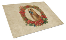 Load image into Gallery viewer, Afghan Hound Christmas Flowers Glass Cutting Boards – Durable, Decorative Kitchen Art