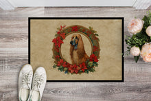 Load image into Gallery viewer, Afghan Hound Christmas Flowers Doormat