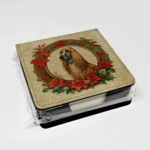 Load image into Gallery viewer, Afghan Hound Christmas Flowers PU Leather Note Paper Holder