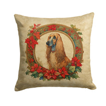 Load image into Gallery viewer, Afghan Hound Christmas Flowers Throw Pillow - 14x14 Decorative Pillow – Art for Your Home &amp; Patio