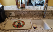 Load image into Gallery viewer, Airedale Terrier Christmas Flowers Dish Drying Mat