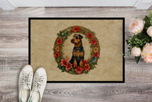 Load image into Gallery viewer, Airedale Terrier Christmas Flowers Doormat-24x36 Indoor / Outdoor Rug | Made in USA