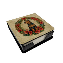 Load image into Gallery viewer, Airedale Terrier Christmas Flowers PU Leather Note Paper Holder