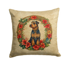 Load image into Gallery viewer, Airedale Terrier Christmas Flowers Throw Pillow